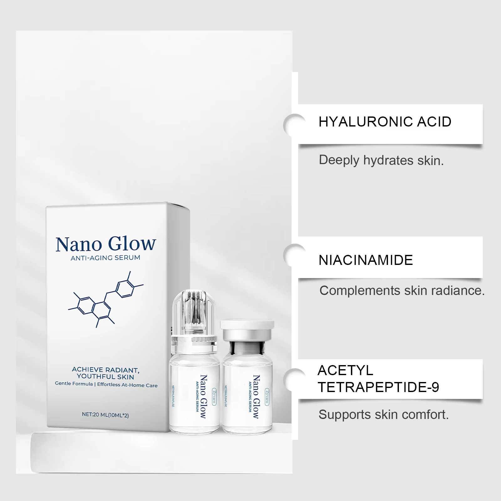 2*10ML Facial Hyaluronic Acid  - огляд і ціна Face Moisturizer